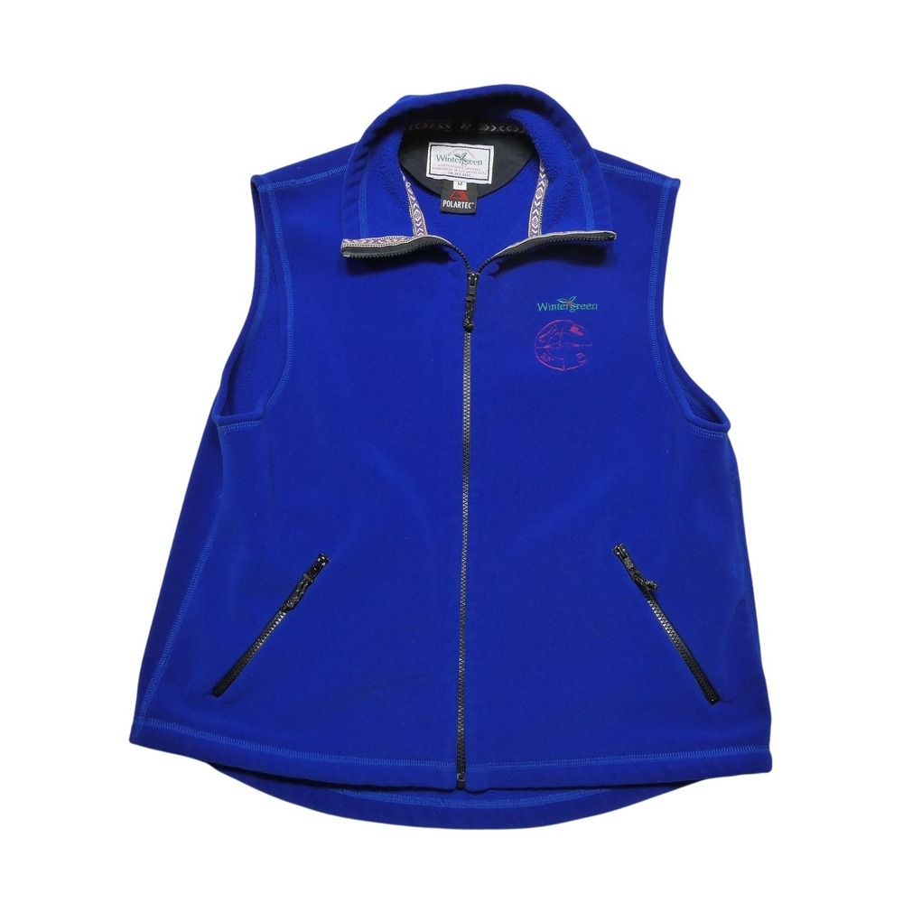 Wintergreen Northern Vest Mens Medium Blue‎ Polartec Fleece Full Zip Pockets USA